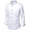 image:imageMens Dress Shirts Stretch Long Sleeve Wrinkle Free Work Button Down Shirt  Business Formal Office Wedding Stretch Cotton Solid Fabric To Easy Care  Breathable Comfortable Spread Collar Regular FitWhite Black