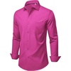 image:imageMens Dress Shirts Stretch Long Sleeve Wrinkle Free Work Button Down Shirt  Business Formal Office Wedding Stretch Cotton Solid Fabric To Easy Care  Breathable Comfortable Spread Collar Regular FitRose Pink