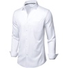 image:imageMens Dress Shirts Stretch Long Sleeve Wrinkle Free Work Button Down Shirt  Business Formal Office Wedding Stretch Cotton Solid Fabric To Easy Care  Breathable Comfortable Spread Collar Regular FitWhite
