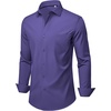 image:imageMens Dress Shirts Stretch Long Sleeve Wrinkle Free Work Button Down Shirt  Business Formal Office Wedding Stretch Cotton Solid Fabric To Easy Care  Breathable Comfortable Spread Collar Regular FitPurple