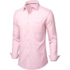 image:imageMens Dress Shirts Stretch Long Sleeve Wrinkle Free Work Button Down Shirt  Business Formal Office Wedding Stretch Cotton Solid Fabric To Easy Care  Breathable Comfortable Spread Collar Regular FitPink
