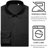 image:imageMens Dress Shirts Wrinkle Free Stretch Long Sleeve Shirt Business Casual  wrinkle free stretch  breathable comfortable  spread collar regular fit  can be worn yearround  business meeting weddingBlack