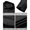 image:imageMens Dress Shirts Wrinkle Free Stretch Long Sleeve Shirt Business Casual  wrinkle free stretch  breathable comfortable  spread collar regular fit  can be worn yearround  business meeting weddingBlack