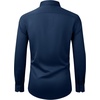 image:imageMens Dress Shirts Wrinkle Free Stretch Long Sleeve Shirt Business Casual  wrinkle free stretch  breathable comfortable  spread collar regular fit  can be worn yearround  business meeting weddingNavy Blue