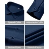 image:imageMens Dress Shirts Wrinkle Free Stretch Long Sleeve Shirt Business Casual  wrinkle free stretch  breathable comfortable  spread collar regular fit  can be worn yearround  business meeting weddingNavy Blue