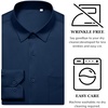 image:imageMens Dress Shirts Wrinkle Free Stretch Long Sleeve Shirt Business Casual  wrinkle free stretch  breathable comfortable  spread collar regular fit  can be worn yearround  business meeting weddingNavy Blue