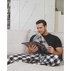 image:imageMens Flannel Pajama Pants Plaid Heavyweight Cotton PJs Bottoms Sleepwear  Soft Cozy with Pockets Elastic Waistband Drawstring Adjustable Length Casual Checkered Lounge Pant for Home Holiday DailyWhite Black