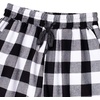 image:imageMens Flannel Pajama Pants Plaid Heavyweight Cotton PJs Bottoms Sleepwear  Soft Cozy with Pockets Elastic Waistband Drawstring Adjustable Length Casual Checkered Lounge Pant for Home Holiday DailyWhite Black