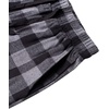 image:imageMens Flannel Pajama Pants Plaid Heavyweight Cotton PJs Bottoms Sleepwear  Soft Cozy with Pockets Elastic Waistband Drawstring Adjustable Length Casual Checkered Lounge Pant for Home Holiday DailyGrey Black