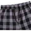 image:imageMens Flannel Pajama Pants Plaid Heavyweight Cotton PJs Bottoms Sleepwear  Soft Cozy with Pockets Elastic Waistband Drawstring Adjustable Length Casual Checkered Lounge Pant for Home Holiday DailyGrey Black