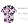 image:imageMens Hawaiian Shirt Summer Beach Casual Short Sleeve Button Down Shirts  Aloha Tropical Print Cuban Collar Relaxed Fit for Vacation Beach Party Luau Cruise Holiday Summer Outdoor WeddingRosy White Palm