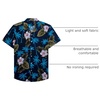 image:imageMens Hawaiian Shirt Summer Beach Casual Short Sleeve Button Down Shirts  Aloha Tropical Print Cuban Collar Relaxed Fit for Vacation Beach Party Luau Cruise Holiday Summer Outdoor WeddingNavy Blue