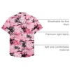 image:imageMens Hawaiian Shirt Summer Beach Casual Short Sleeve Button Down Shirts  Aloha Tropical Print Cuban Collar Relaxed Fit for Vacation Beach Party Luau Cruise Holiday Summer Outdoor WeddingPink Beach
