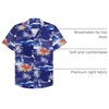 image:imageMens Hawaiian Shirt Summer Beach Casual Short Sleeve Button Down Shirts  Aloha Tropical Print Cuban Collar Relaxed Fit for Vacation Beach Party Luau Cruise Holiday Summer Outdoor WeddingBright Blue Beach