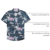 image:imageMens Hawaiian Shirt Summer Beach Casual Short Sleeve Button Down Shirts  Aloha Tropical Print Cuban Collar Relaxed Fit for Vacation Beach Party Luau Cruise Holiday Summer Outdoor WeddingDark Blue Beach
