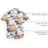 image:imageMens Hawaiian Shirt Summer Beach Casual Short Sleeve Button Down Shirts  Aloha Tropical Print Cuban Collar Relaxed Fit for Vacation Beach Party Luau Cruise Holiday Summer Outdoor WeddingWhite Yellow Beach