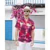 image:imageMens Hawaiian Shirt Summer Beach Casual Short Sleeve Button Down Shirts  Aloha Tropical Print Cuban Collar Relaxed Fit for Vacation Beach Party Luau Cruise Holiday Summer Outdoor Wedding1609 Red