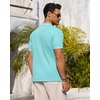 image:imageMens Knit Shirt Short Sleeve Button Down Shirt Textured Casual Summer Tops  Knit Hollow Stretch Fabric To Easy Care  Beach Vacation Summer Daily Lightweight Breathable Spread Collar Regular FitTeal