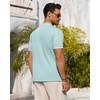 image:imageMens Knit Shirt Short Sleeve Button Down Shirt Textured Casual Summer Tops  Knit Hollow Stretch Fabric To Easy Care  Beach Vacation Summer Daily Lightweight Breathable Spread Collar Regular FitLight Green