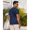 image:imageMens Knit Shirt Short Sleeve Button Down Shirt Textured Casual Summer Tops  Knit Hollow Stretch Fabric To Easy Care  Beach Vacation Summer Daily Lightweight Breathable Spread Collar Regular FitNavy Blue