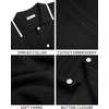 image:imageMens Knit Shirt Short Sleeve Button Down Shirt Textured Casual Summer Tops  Knit Hollow Stretch Fabric To Easy Care  Beach Vacation Summer Daily Lightweight Breathable Spread Collar Regular FitBlack