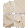 image:imageMens Knit Shirt Short Sleeve Button Down Shirt Textured Casual Summer Tops  Knit Hollow Stretch Fabric To Easy Care  Beach Vacation Summer Daily Lightweight Breathable Spread Collar Regular FitBeige