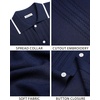 image:imageMens Knit Shirt Short Sleeve Button Down Shirt Textured Casual Summer Tops  Knit Hollow Stretch Fabric To Easy Care  Beach Vacation Summer Daily Lightweight Breathable Spread Collar Regular FitNavy Blue