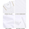 image:imageMens Knit Shirt Short Sleeve Button Down Shirt Textured Casual Summer Tops  Knit Hollow Stretch Fabric To Easy Care  Beach Vacation Summer Daily Lightweight Breathable Spread Collar Regular FitWhite
