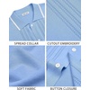 image:imageMens Knit Shirt Short Sleeve Button Down Shirt Textured Casual Summer Tops  Knit Hollow Stretch Fabric To Easy Care  Beach Vacation Summer Daily Lightweight Breathable Spread Collar Regular FitBlue