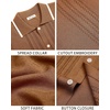 image:imageMens Knit Shirt Short Sleeve Button Down Shirt Textured Casual Summer Tops  Knit Hollow Stretch Fabric To Easy Care  Beach Vacation Summer Daily Lightweight Breathable Spread Collar Regular FitBrown