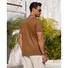 image:imageMens Knit Shirt Short Sleeve Button Down Shirt Textured Casual Summer Tops  Knit Hollow Stretch Fabric To Easy Care  Beach Vacation Summer Daily Lightweight Breathable Spread Collar Regular FitBrown