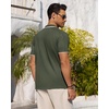 image:imageMens Knit Shirt Short Sleeve Button Down Shirt Textured Casual Summer Tops  Knit Hollow Stretch Fabric To Easy Care  Beach Vacation Summer Daily Lightweight Breathable Spread Collar Regular FitArmy Green
