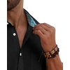 image:imageMens Linen Shirt Short Sleeve Button Down Shirt Casual Beach Wedding Shirts  Pattern CollarLinen Textured Fabric Easy CareWedding Vacation GraduationWork OfficeLightweight ComfortableRegular FitBlack
