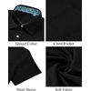 image:imageMens Linen Shirt Short Sleeve Button Down Shirt Casual Beach Wedding Shirts  Pattern CollarLinen Textured Fabric Easy CareWedding Vacation GraduationWork OfficeLightweight ComfortableRegular FitBlack