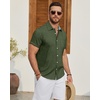 image:imageMens Linen Shirt Short Sleeve Button Down Shirt Casual Beach Wedding Shirts  Pattern CollarLinen Textured Fabric Easy CareWedding Vacation GraduationWork OfficeLightweight ComfortableRegular FitOlive Green
