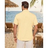 image:imageMens Linen Shirt Short Sleeve Button Down Shirt Summer Casual Beach Tops  Lightweight Breathable Shrinkresistant Linen Texture Relaxed Fit Button Up for Vacation Wedding Work Office Date DailyYellow