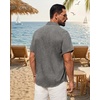 image:imageMens Linen Shirt Short Sleeve Button Down Shirt Summer Casual Beach Tops  Lightweight Breathable Shrinkresistant Linen Texture Relaxed Fit Button Up for Vacation Wedding Work Office Date DailyGrey