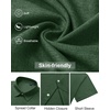 image:imageMens Linen Shirt Short Sleeve Button Down Shirt Summer Casual Beach Tops  Lightweight Breathable Shrinkresistant Linen Texture Relaxed Fit Button Up for Vacation Wedding Work Office Date DailyDark Green