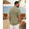 image:imageMens Linen Shirt Short Sleeve Button Down Shirt Summer Casual Beach Tops  Lightweight Breathable Shrinkresistant Linen Texture Relaxed Fit Button Up for Vacation Wedding Work Office Date DailyArmy Green
