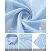 image:imageMens Linen Shirt Striped Short Sleeve Button Down Summer Beach Shirt  Linen Texture Wrinkle Free Breathable Lightweight Shrink Resistant Striped Vintage Summer Travel Wedding Party BusinessLight Blue