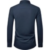 image:imageMens Long Sleeve Dress Shirts Wrinkle Free Stretch Button Down Shirt  Breathable Comfortable Easy Care Spread collarBusiness Casual Classic Button Upfor Wedding Vacation Work OfficeNavy Blue