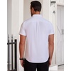 image:imageMens Oxford Dress Shirt Short Sleeve Button Down Collar Summer Casual Shirt  Wrinkle Free Breathable amp Crisp Regular Fit Solid Color for Business Casual Office Work Daily Vacation Weekend Party DateAll White