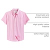 image:imageMens Oxford Dress Shirt Short Sleeve Button Down Collar Summer Casual Shirt  Wrinkle Free Breathable amp Crisp Regular Fit Solid Color for Business Casual Office Work Daily Vacation Weekend Party DatePink