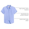 image:imageMens Oxford Dress Shirt Short Sleeve Button Down Collar Summer Casual Shirt  Wrinkle Free Breathable amp Crisp Regular Fit Solid Color for Business Casual Office Work Daily Vacation Weekend Party DateClassic Blue