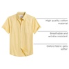 image:imageMens Oxford Dress Shirt Short Sleeve Button Down Collar Summer Casual Shirt  Wrinkle Free Breathable amp Crisp Regular Fit Solid Color for Business Casual Office Work Daily Vacation Weekend Party DateYellow