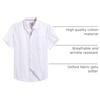image:imageMens Oxford Dress Shirt Short Sleeve Button Down Collar Summer Casual Shirt  Wrinkle Free Breathable amp Crisp Regular Fit Solid Color for Business Casual Office Work Daily Vacation Weekend Party DateAll White