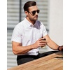 image:imageMens Oxford Dress Shirt Short Sleeve Button Down Collar Summer Casual Shirt  Wrinkle Free Breathable amp Crisp Regular Fit Solid Color for Business Casual Office Work Daily Vacation Weekend Party DateAll White
