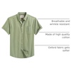 image:imageMens Oxford Dress Shirt Short Sleeve Button Down Collar Summer Casual Shirt  Wrinkle Free Breathable amp Crisp Regular Fit Solid Color for Business Casual Office Work Daily Vacation Weekend Party DateLight Green