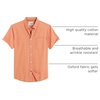 image:imageMens Oxford Dress Shirt Short Sleeve Button Down Collar Summer Casual Shirt  Wrinkle Free Breathable amp Crisp Regular Fit Solid Color for Business Casual Office Work Daily Vacation Weekend Party DateOrange