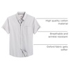 image:imageMens Oxford Dress Shirt Short Sleeve Button Down Collar Summer Casual Shirt  Wrinkle Free Breathable amp Crisp Regular Fit Solid Color for Business Casual Office Work Daily Vacation Weekend Party DateKhaki Grey